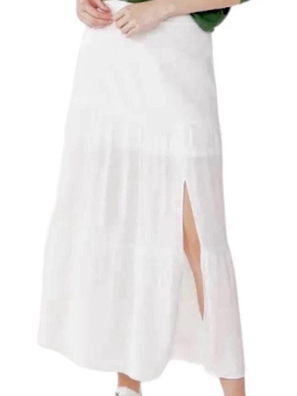 Nine West White Maxi Skirt with Side Slit